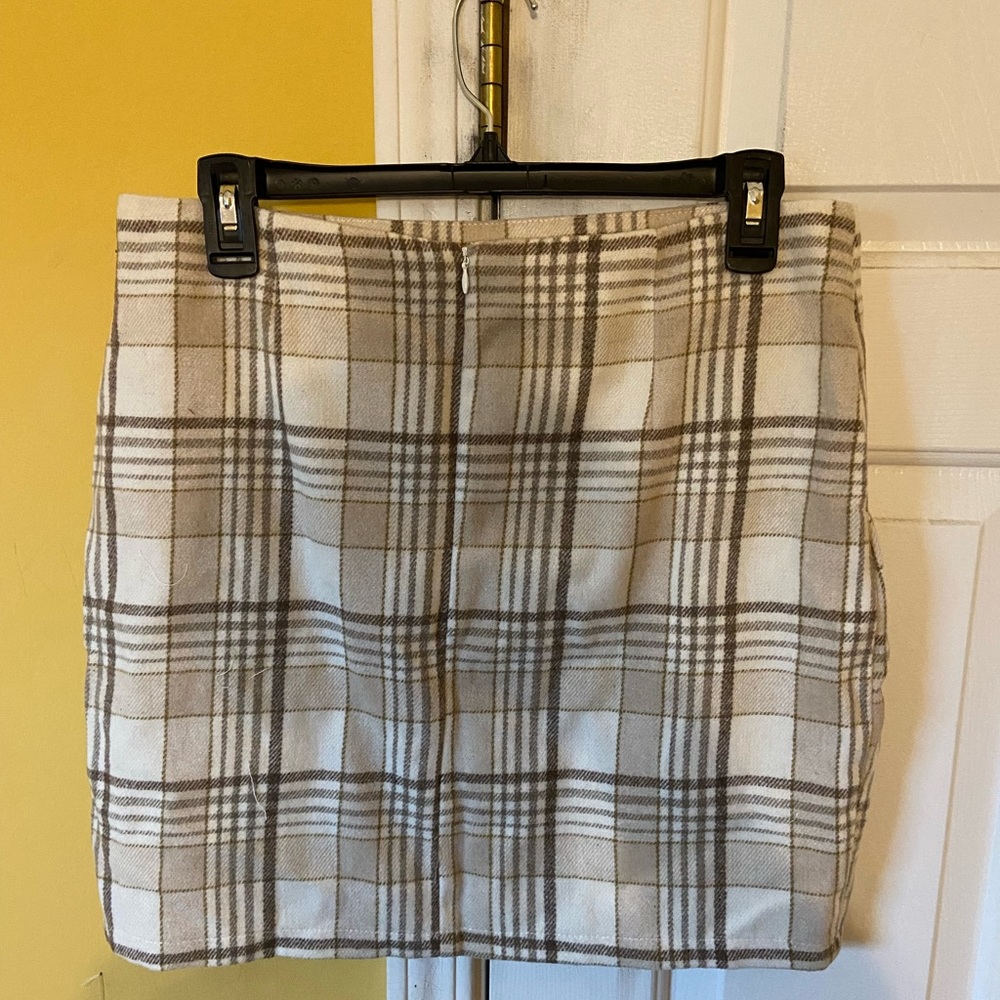 High waist/rise plaid/tartan/checkered wool- Mix school girl skirt (SHEIN) - Picture 5 of 7